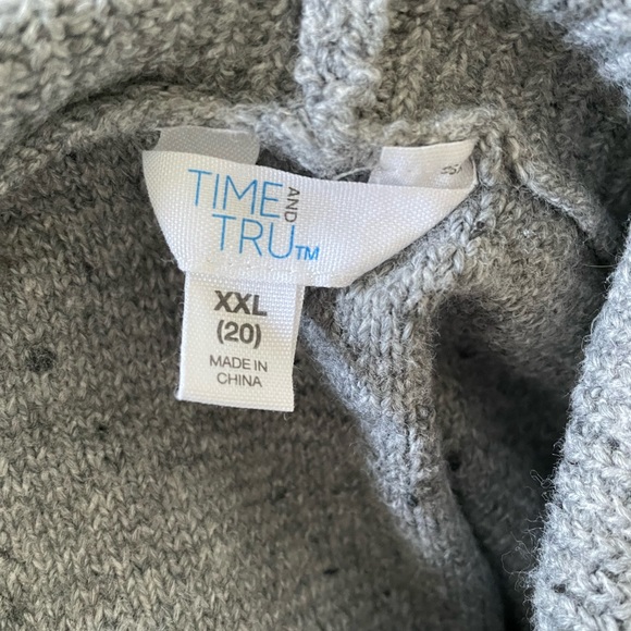 Time and Tru long sleeve cowl neck long tunic sweater dress XXLarge heather grey - Picture 7 of 8